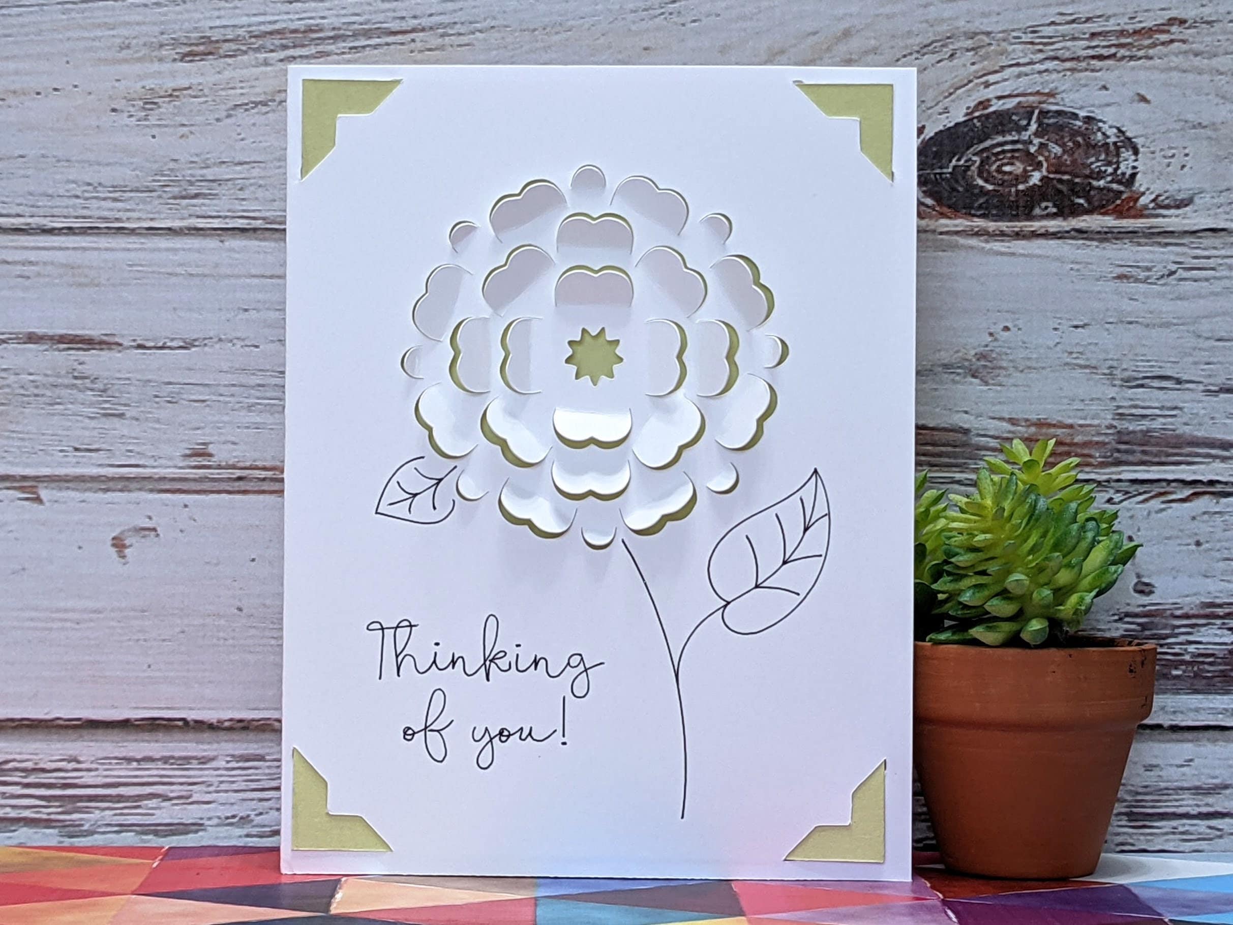 Thinking of You Card SVG Cut File Greeting Card SVG Cricut Etsy