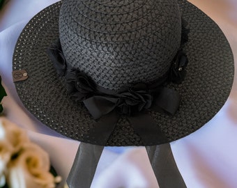 Chapeau d'été, calla noir