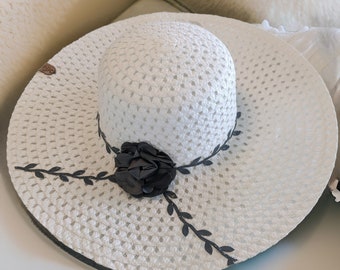 Summer Hat, Charcoal Carnation