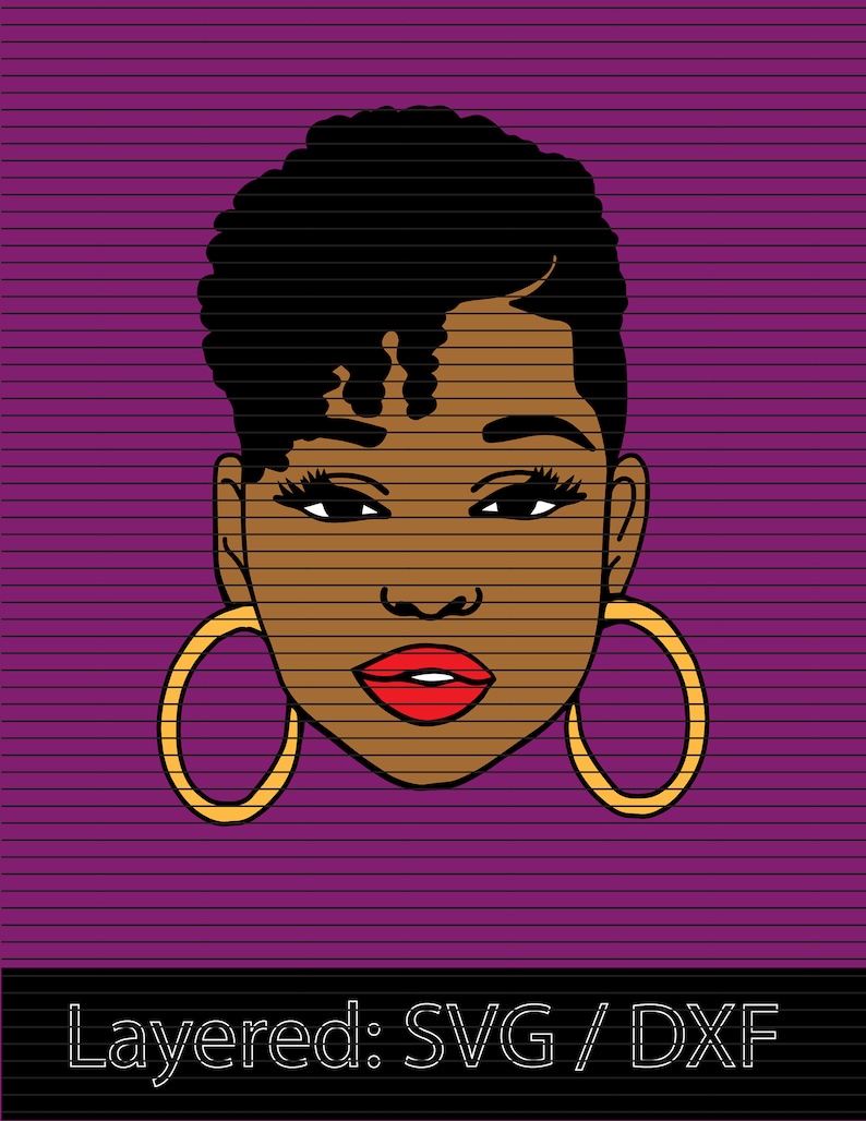 Download Short Hair Black Woman svg Natural Curly Afro Girl svg | Etsy