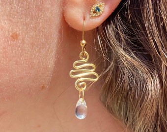 Golden Teardrop Dangle Earrings