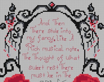 The Pit And The Pendulum Edgar Allan Poe Quote Cross Stitch Pattern