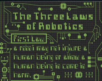 The Three Laws of Robotics Cross Stitch Pattern