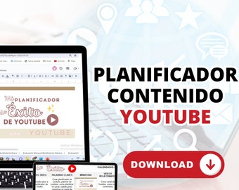 Content Planner for Youtube in Spanish | Youtube Video Content Calendar | Content Planner for Youtube