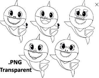 Download Baby Shark Outline Etsy