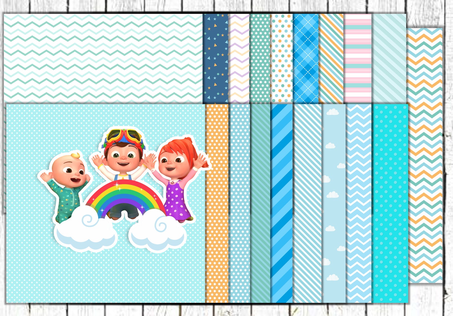 Cocomelon Paper Pack Cocomelon Scrapbook Paper Pattern | Etsy