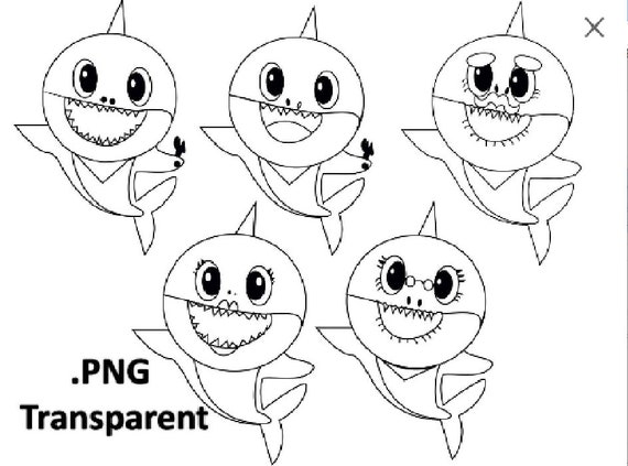 baby shark outline use the printable outline for crafts etsy canada