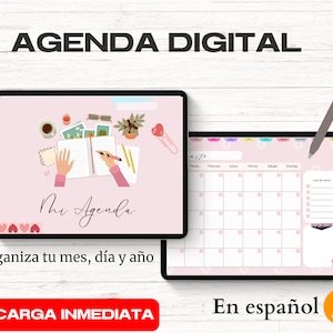 Agenda Digital en Español, Planificador Interactivo, Agenda Digital 2024. 2025, Agenda Perpetua, Agenda Digital Mensual Planificador Digital