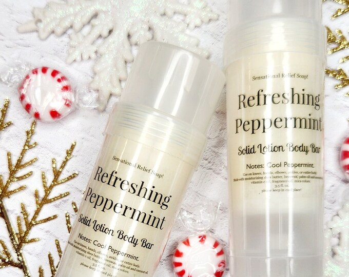Refreshing Peppermint | Solid Lotion Body Bar | Skin Care | Holiday ...