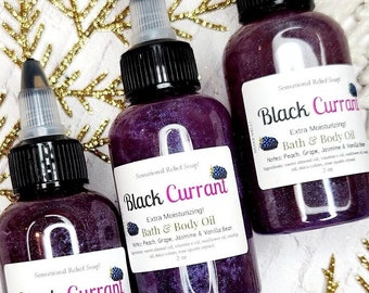 Black Currant | Bath & Body Oil | Bath Oil | Glowing Skin Care | Skin Moisturizer