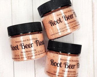 Root Beer Flavor Lip Scrub | Exfoliating Lip Care | Lip Hydration | Small Gifts