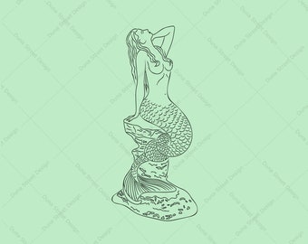 Free Free Mermaid On Rock Svg 741 SVG PNG EPS DXF File
