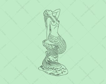 Free Free Mermaid On Rock Svg 741 SVG PNG EPS DXF File