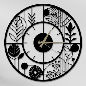 Modern Wooden Wall Clock - Large Minimalist Mid Century Rustic Oversized Unique Wall Decor Clock