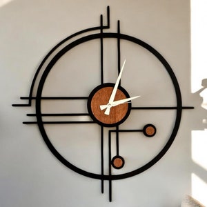 Wooden Wall Clock, Minimalist Scandinavian Wall Clock, Modern Rustic Clock, Housewarming gift