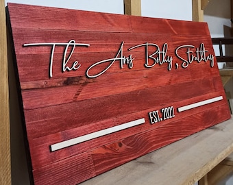 Personalized Family Name Sign, Custom Wood Sign, Last Name Pallet Sign, Wedding Gift,Home Wall Decor ,Established Sign , Engagement Gift