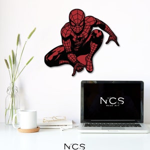 Super Hero Wandkunst, Avengers Holzwandkunst, Spiderman Gesicht Holzwandkunst, Geometrische Spiderman Porträt Wanddekoration, Jungen Zimmer Dekor