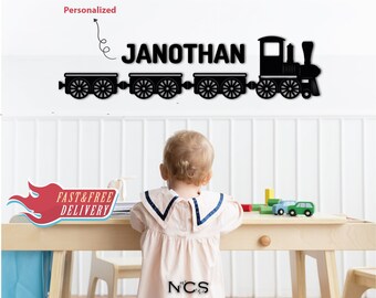 Personalized Name with Train,Nursery wall art,Baby room decor,Baby Shower Gift,Nursery name sign,Baby Boy Nursery,Baby Boy Gift, Christmas