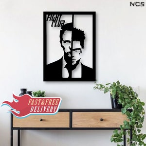 Fight Club Wooden Art ,Wooden Art Work, Brad Pitt & Edward Norton, Fight Club Wall Decor, Wood Wall Art