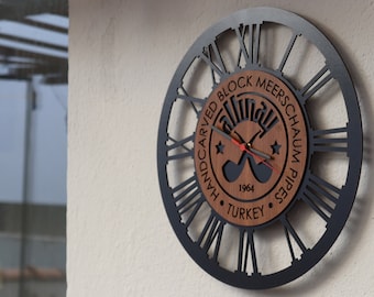 Custom Wall Clock, Personalized Logo Clock, Wood Wall Clock, Minimalist Clock, Rustic Custom Business Name Wooden Clock, Modern Wall Clock