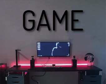 Letras grandes de madera para pared, letras de pared para sala de juegos, letras de pared para guardería, letrero para el hogar para decoración de pared, letrero de jugador, regalo de Navidad