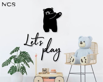 Lass uns spielen Zeichen, Kinderzimmer Dekor, Spielzimmer Zeichen, Spielzimmer Dekor, Kinderzimmer Wand Kunst, Kinderzimmer Dekor, Baby-Dusche-Geschenk, Spielzimmer Zeichen, Tiere spielen