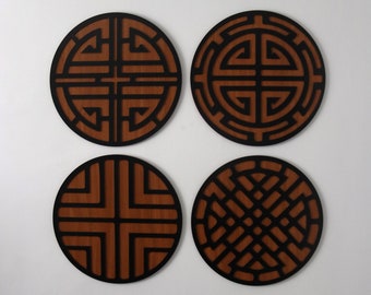 Conjunto de arte de parede coreano - decoração tradicional asiática, perfeito para presentes de amigos coreanos - presente de Natal