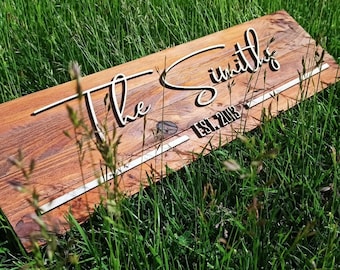 Personalized Family Name Sign, Custom Wood Sign, Last Name Pallet Sign, Wedding Gift,Home Wall Decor ,Established Sign , Engagement Gift