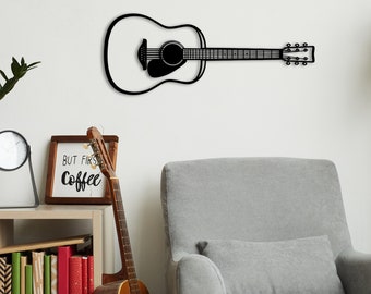 Arte mural musical, decoración de pared con guitarra, decoración de pared para habitación de músico, póster de guitarra, arte musical, regalo musical, regalo de Navidad, idea de regalo para músico