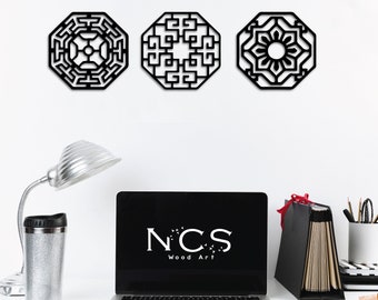 Conjunto de arte de parede coreano - decoração tradicional asiática, perfeito para presentes de amigos coreanos - presente de Natal