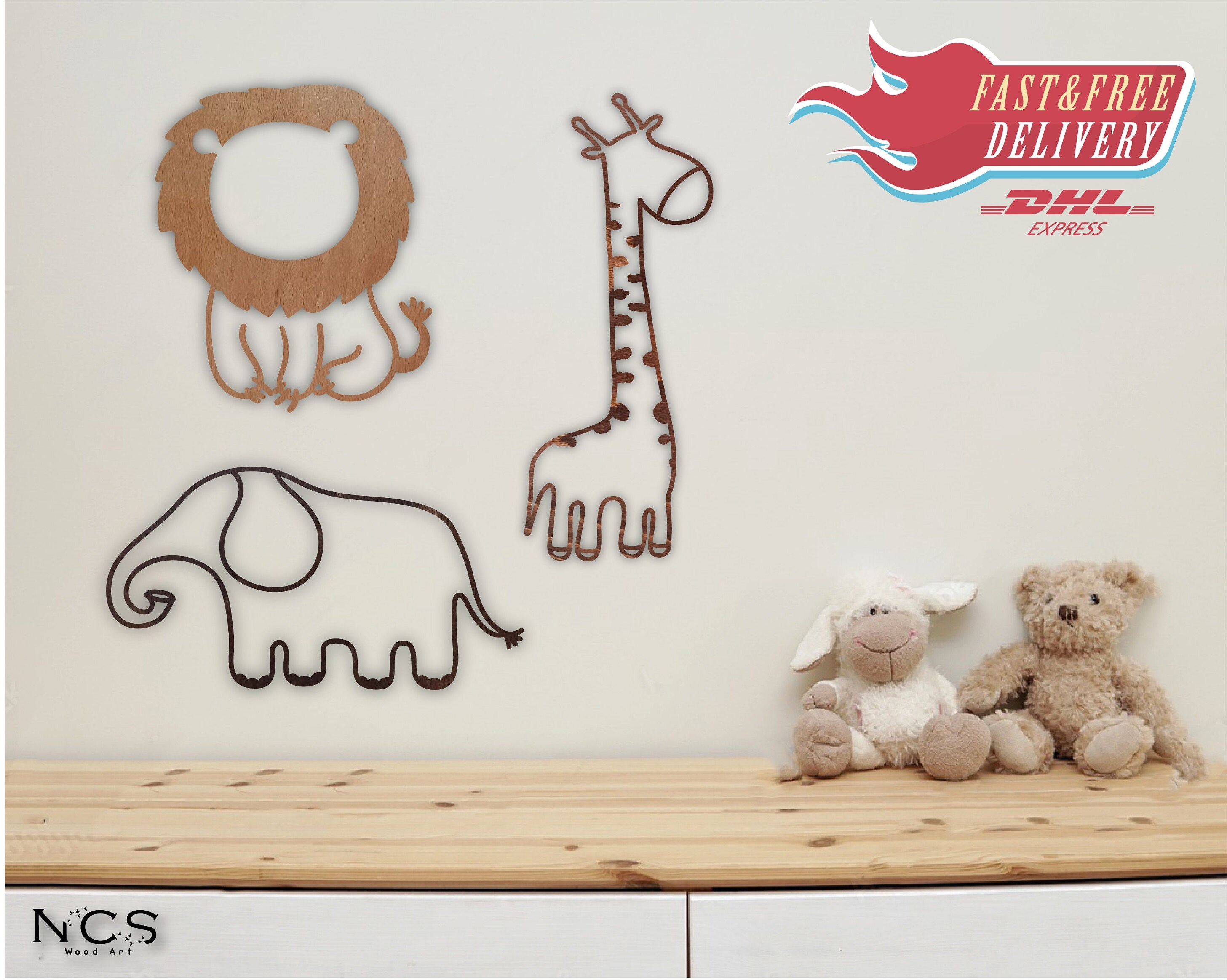 Nursery Wall Art Safari Baby Shower Safari Trio Wall Set Etsy