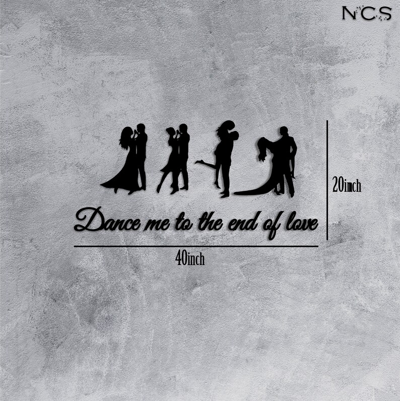 Dance me to the end of love wood wall art,lyrics wall decor,Song Lyrics,Mid Century Modern,above bed decor,dance recital gift,christmas gift image 2