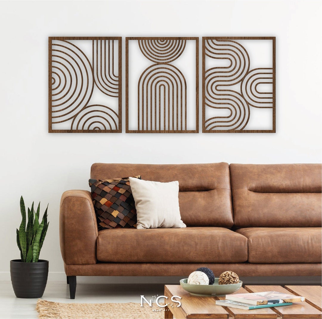 Geometric Wood Wall Art Mid Century Modern Wall Art Extra - Etsy