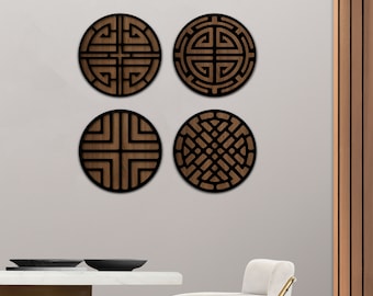 Korean Wall Art Set - Traditional Asian Decor, Perfect for Korean Friends Gifts - Christmas Gift