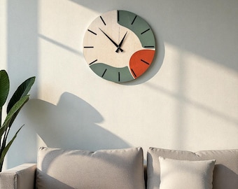 Reloj de pared minimalista de madera para decoración moderna del hogar, reloj silencioso único hecho a mano, regalo de arte de pared de madera natural de estilo escandinavo
