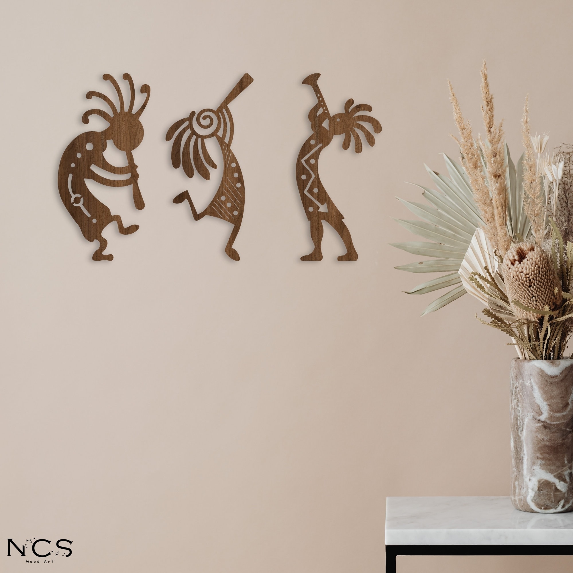 ネイティブアメリカン　ココペリ　小物置き　オブジェ　アート Kokopelli Wall Art, Set of 3 Kokopelli Wall Decor,christmas Gift