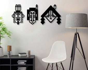 Indian figure, Indian Wall Decor, Native Americans, African wall art, African american art,Mid Century Modern,Boho Wall Decor,Christmas gift