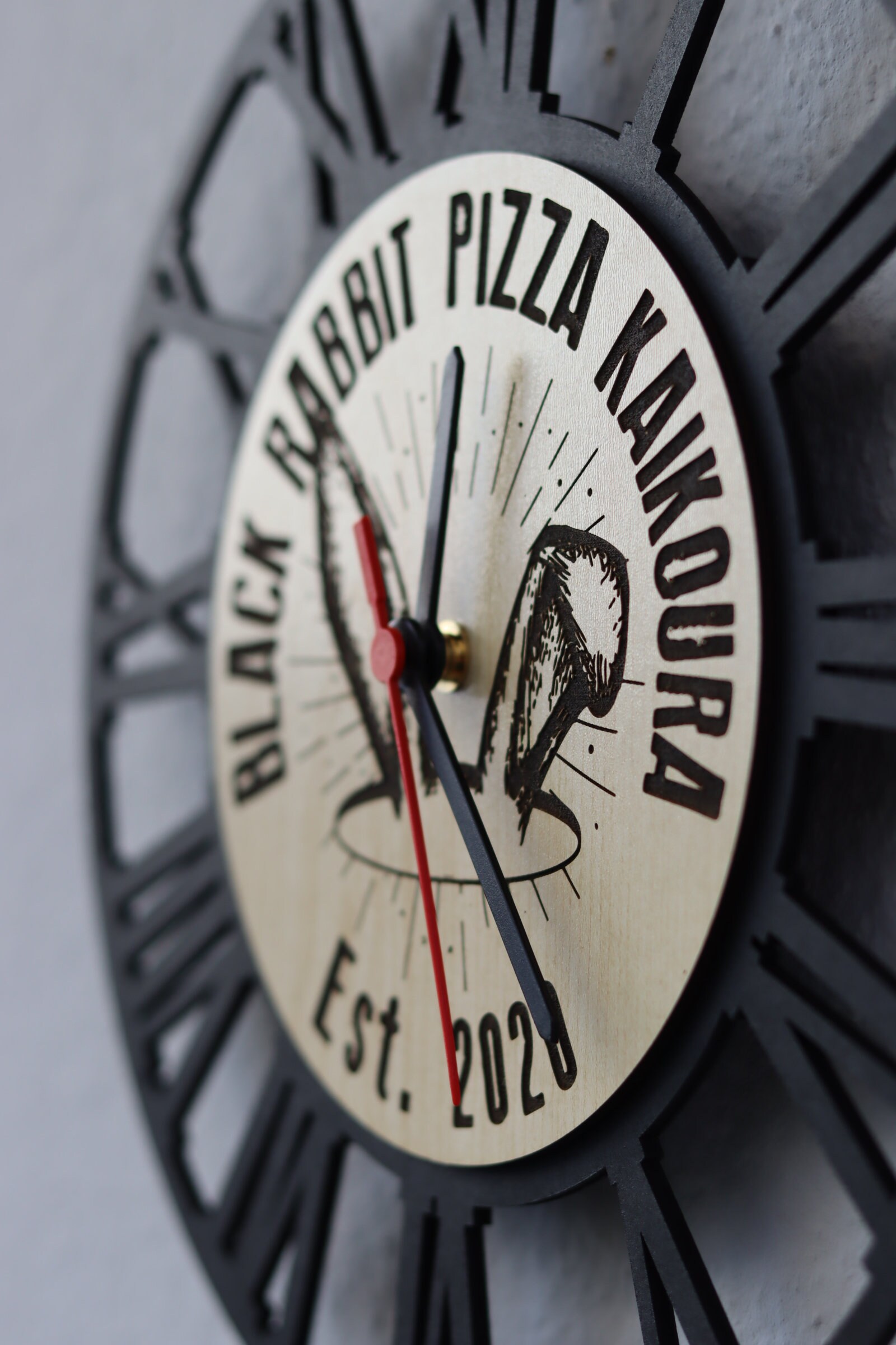 Custom Wall Clock, Personalized Logo Clock, Wood Wall Clock, Minimalist ...