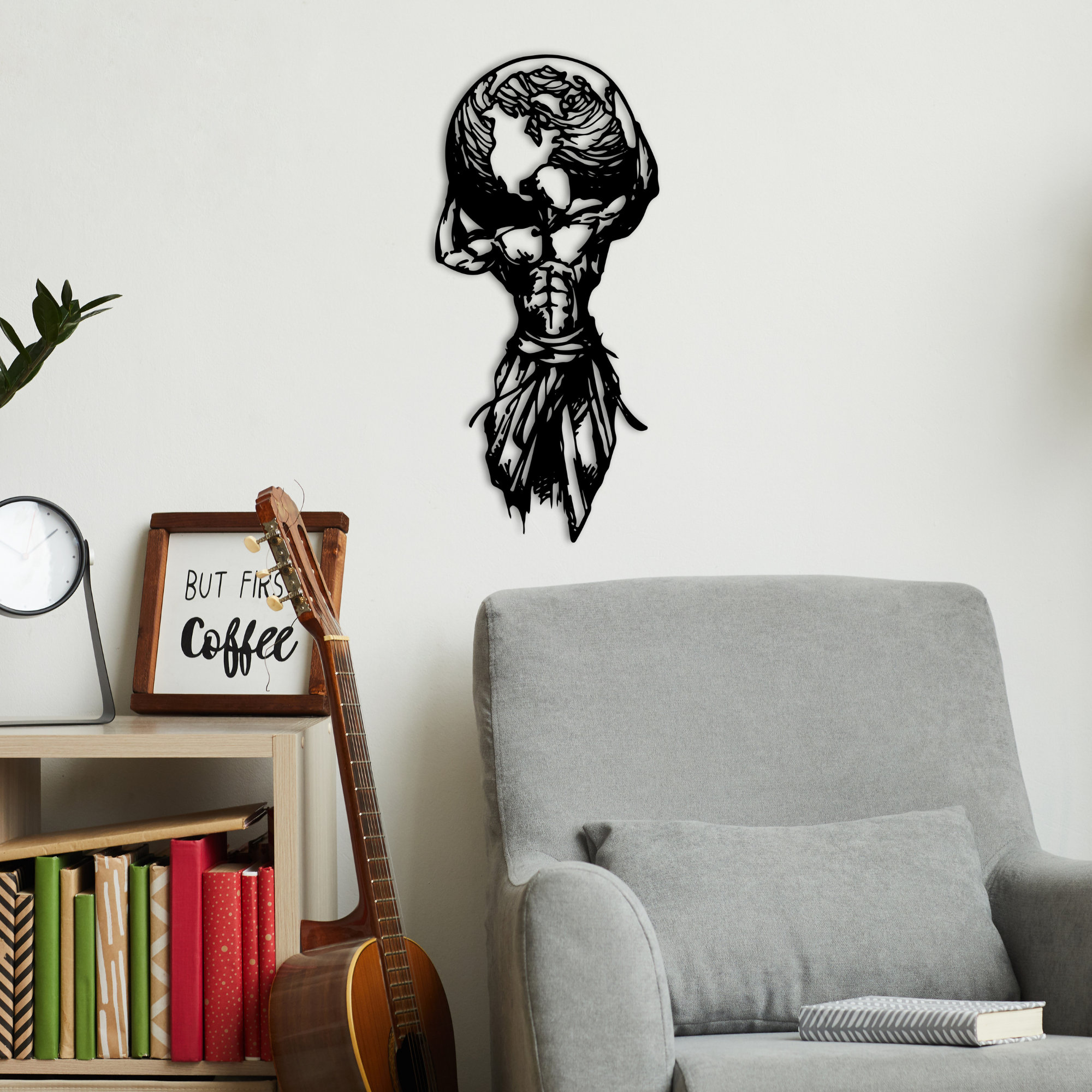 Atlas Carrying The World wall decor, Atlas Office Decor, Greek Mythology Atlas  Statue wall art,Atlas mythology wall decor,Housewarming Gift