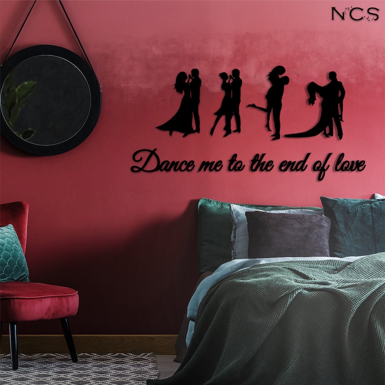 Dance me to the end of love wood wall art,lyrics wall decor,Song Lyrics,Mid Century Modern,above bed decor,dance recital gift,christmas gift image 1