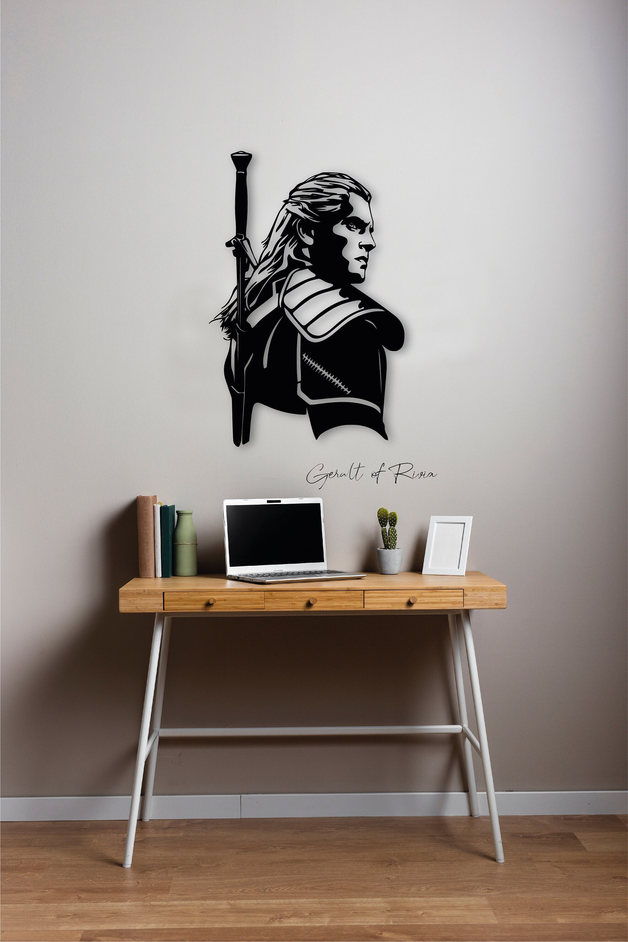 The Witcher Wolf and Raven Metal Wall Art for Game Room and Home