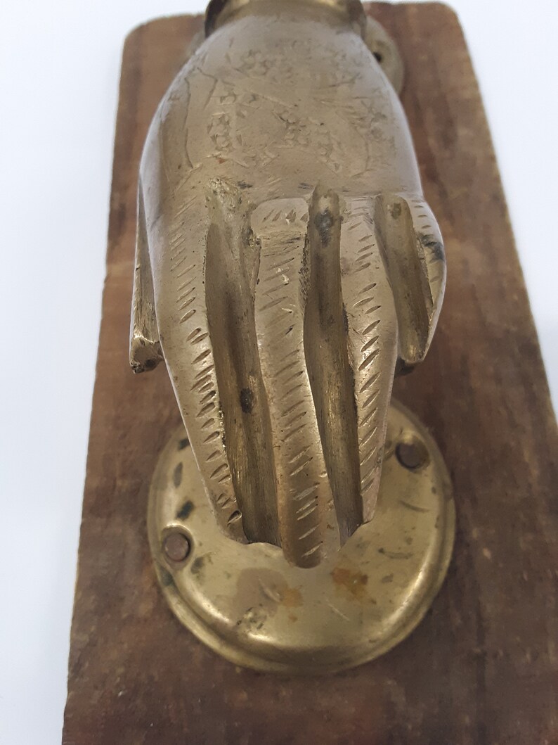 Solid Brass BallinHand Door Knocker Antique Brass 4 1/2 Etsy