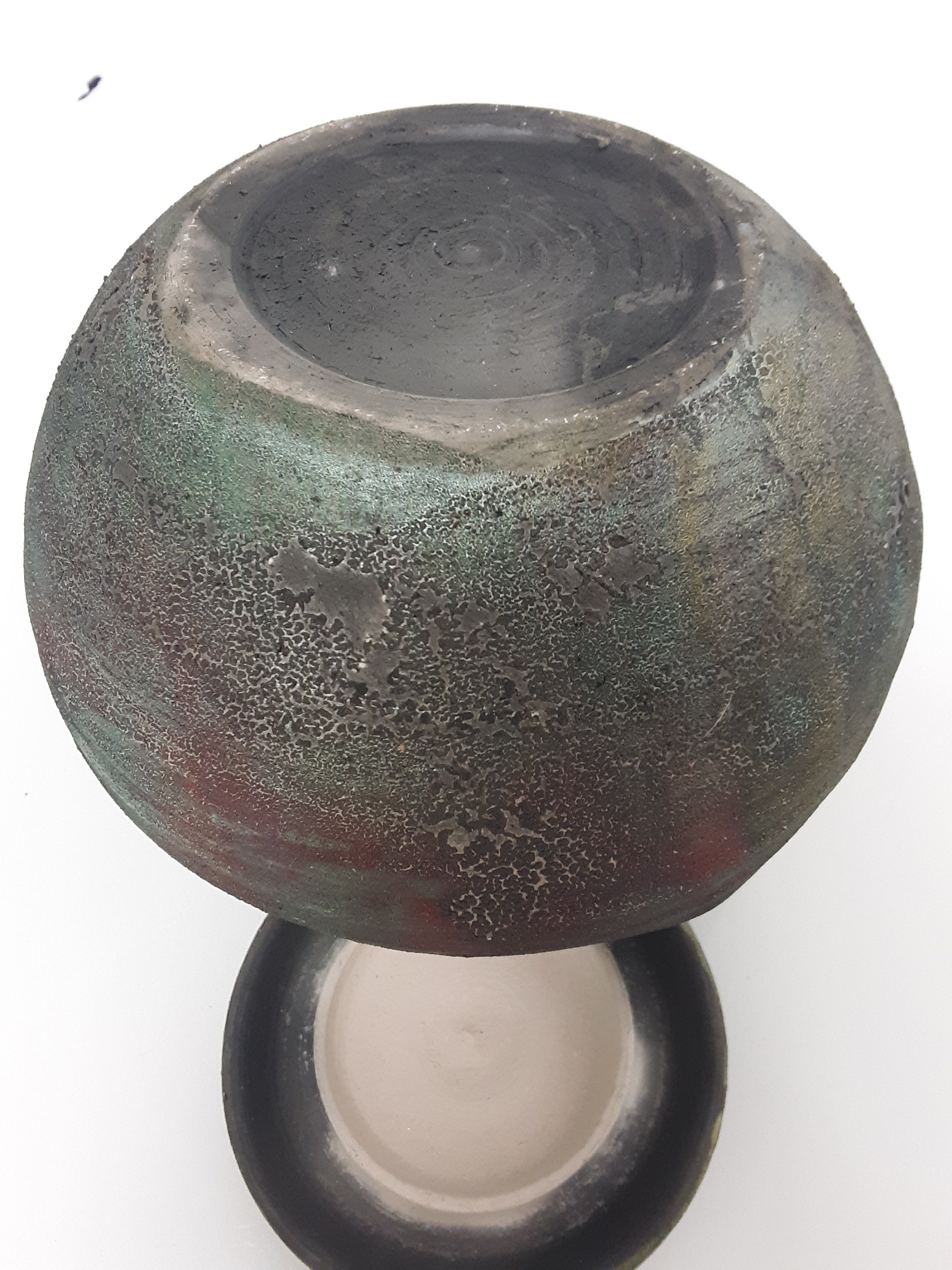 Vintage Raku Pottery/ 1980 Fine Art/ginger Pot/vessel With a Etsy