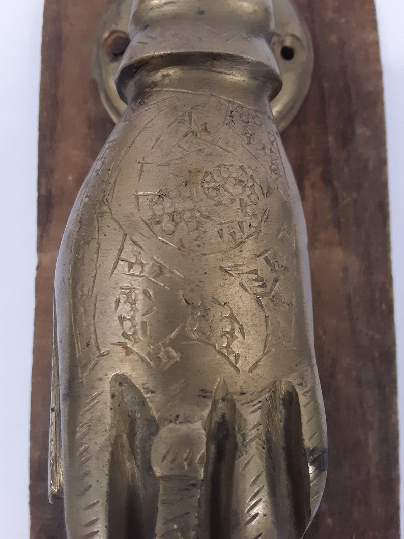 Solid Brass BallinHand Door Knocker Antique Brass 4 1/2 Etsy