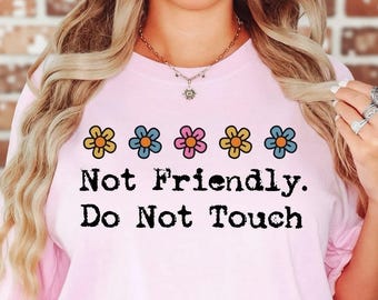 Comfort Colors® Not Friendly Shirt, Funny Introvert Graphic Tee, Do Not Touch T Shirt, Sarcastic Quote Womens Top, Attitude Humor Gift Idea