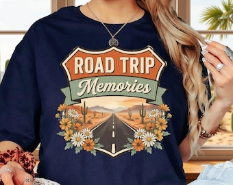 Road Trip Memories Shirt, Retro Travel Graphic Tee, Adventure Vacation Shirt, Wanderlust Camping Outfit Tee, Unisex Travel Fashion Top