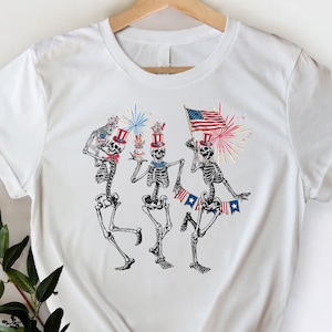 Fourth Of July Shirt, 4th of July Skeleton Dancing Shirt, Funny 4th of July Shirt, Skellies Shirt, American Flag Shirt, USA Shirt