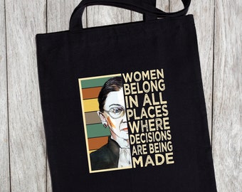 rbg quote Tote Dissent Tote Bag rbg Tote Bag Black Canvas Tote Bag RBG Dissent TOTE BAG Feminism Tote Ruth Bader Ginsburg Tote Bag