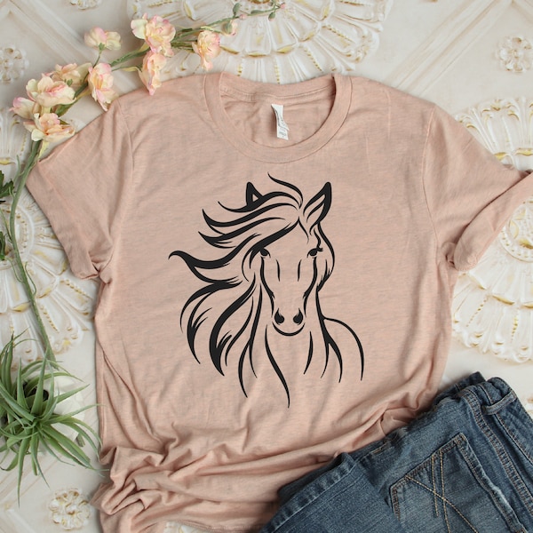 Horse Shirt, Horse Lover Tshirt, Women Horse Lover T shirt, Horse mom shirt, Gift for horse owner, Farm shirt, Horse Tshirt, Horse Lover