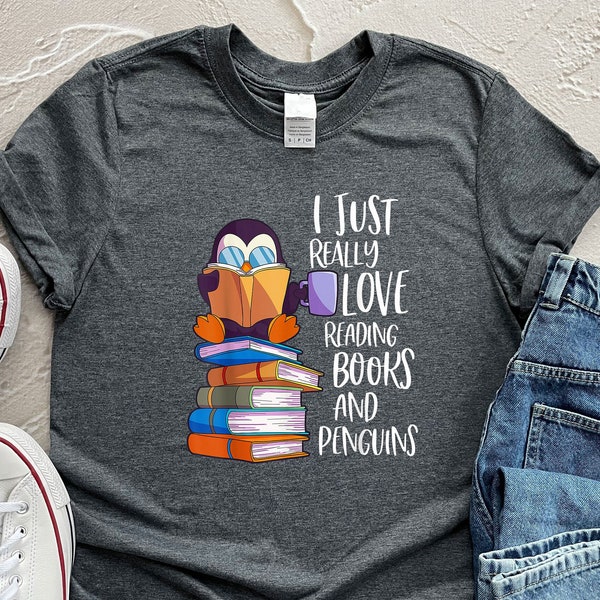 I Just Really Love Reading Books And Penguins Shirt, Book Lover Shirt, Gift For Librarian, Book Reader, Book Nerd Shirt, Gift For Book Lover